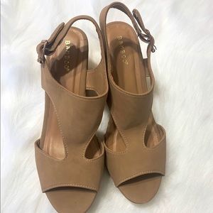 Bamboo Women Peep Toe Wedges Snadals